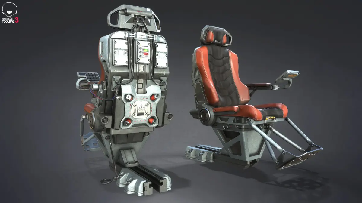 Sci-fi Pilot Seat1 3D model
