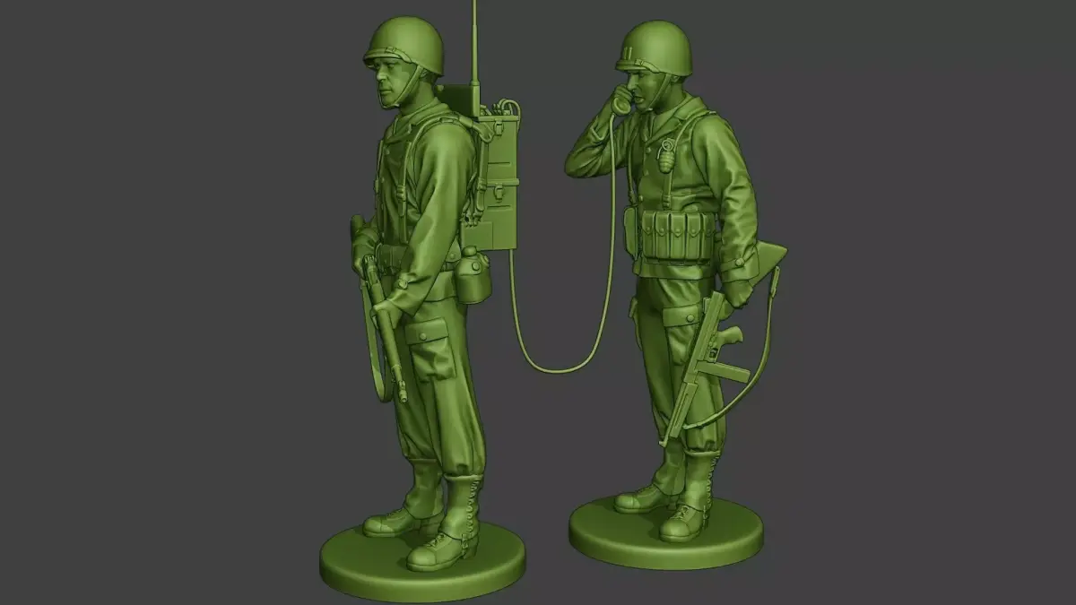 American engineer soldiers ww2 SCR-300 A9 3D print model