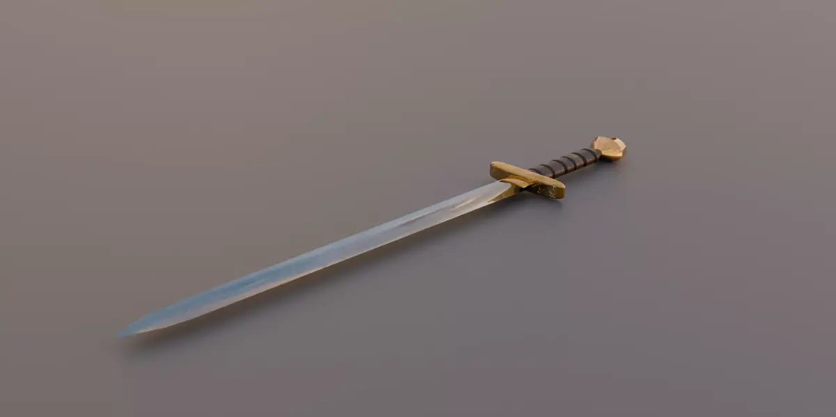 ROYAL SWORD IN GOLD LOW POLY Low-poly 3D model