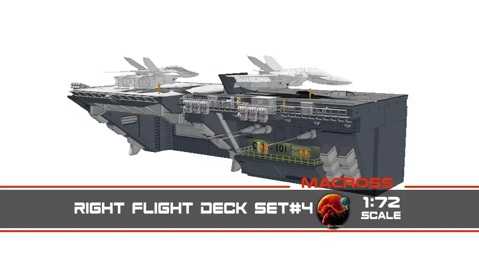 Set4 - Macross SDF1 Prometheus Hangar elevator-right Flight Deck 3D print model