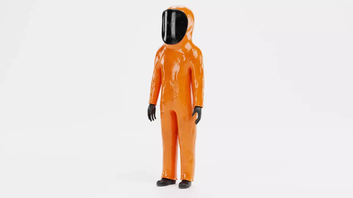 Protective Suit V8 - Hazmat Safety Coverall  3D model