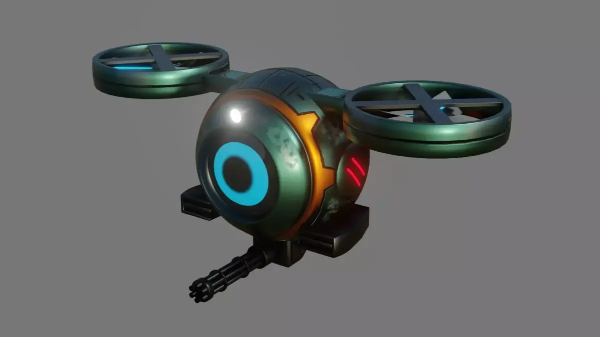 Sci-Fi Drone - Low Poly - Game Ready - PBR Low-poly 3D model buy
