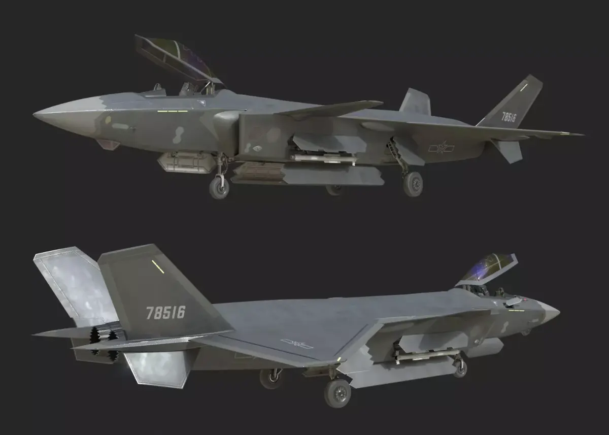 J20 stealth fighter j20 J20 J-20 Jian20 Chengdu Low-poly 3D model