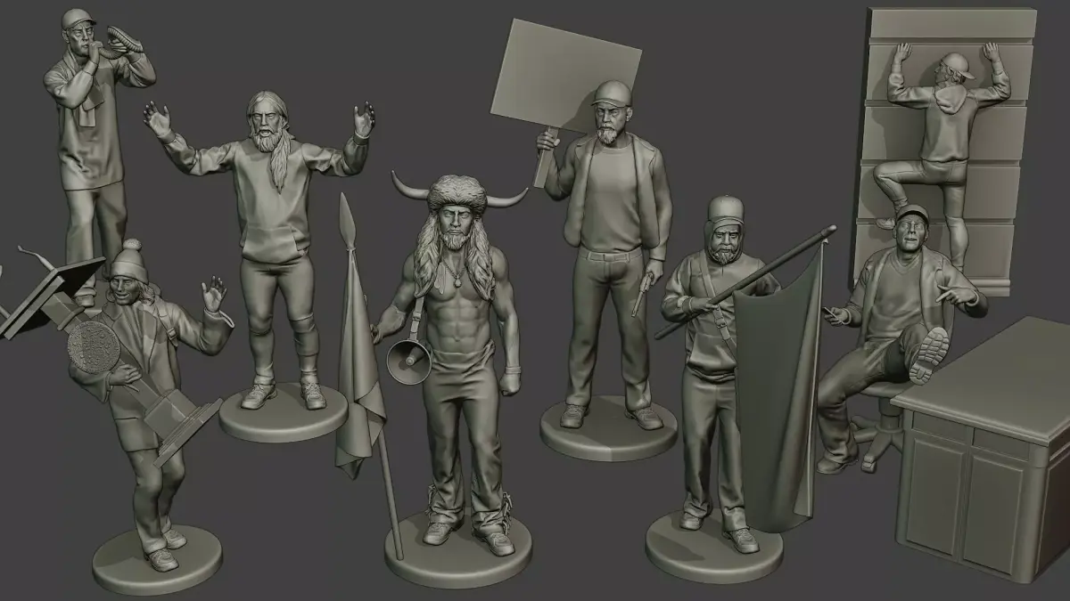 Capitol assault forces 3D print model