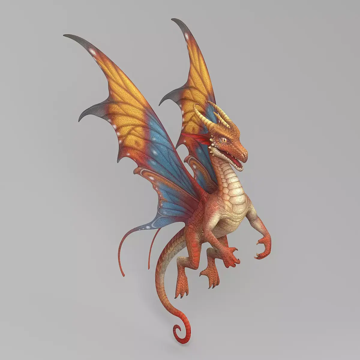 Cartoon Dragon 2 Low-poly 3D model