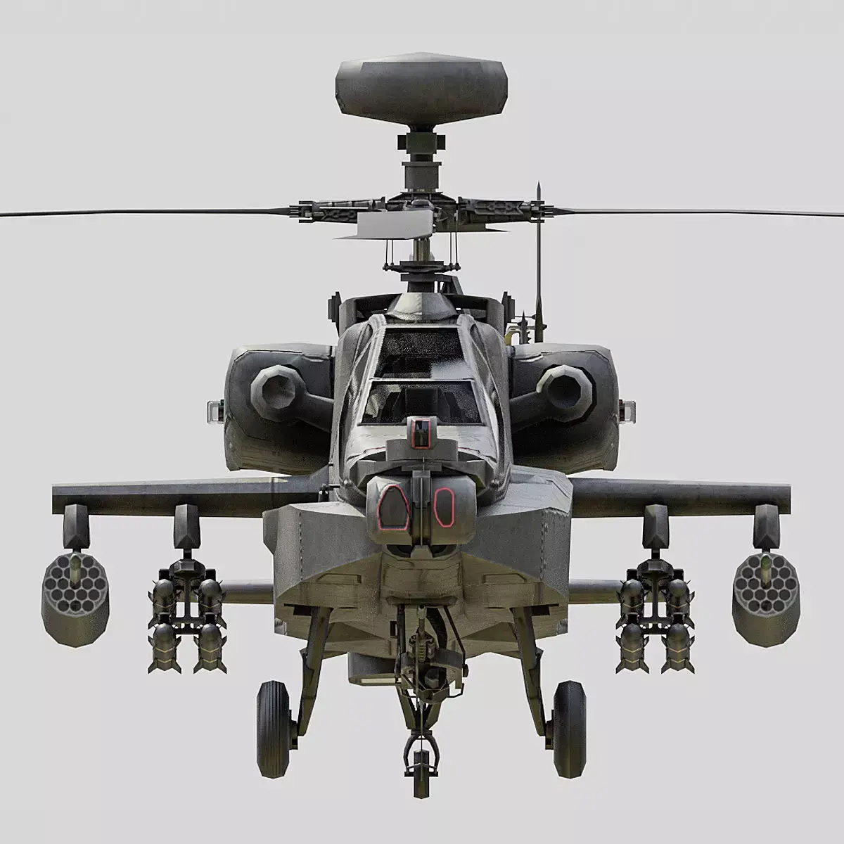 Apache AH64D LOW Low-poly 3D model