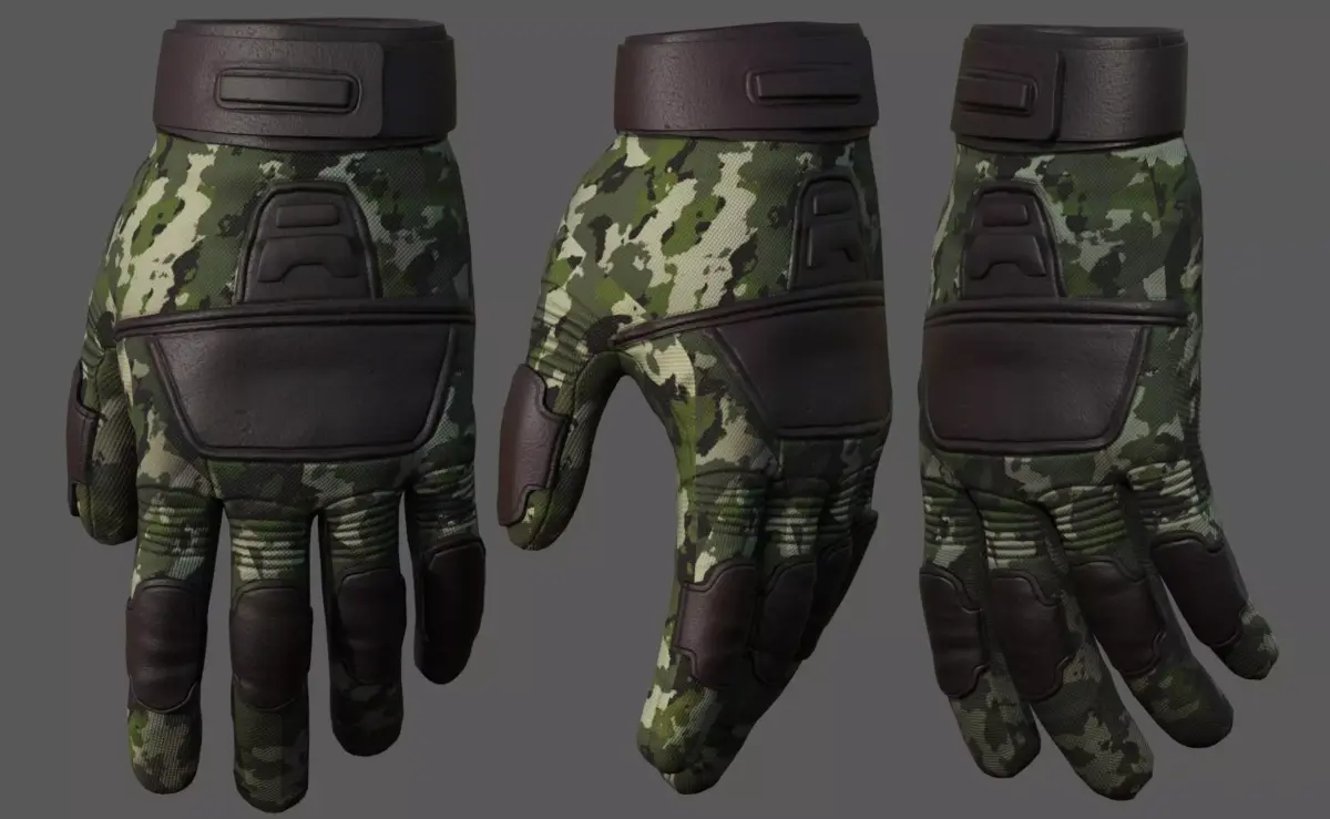 Gloves military combat soldier armor scifi fantasy 3d human  Low-poly 3D model
