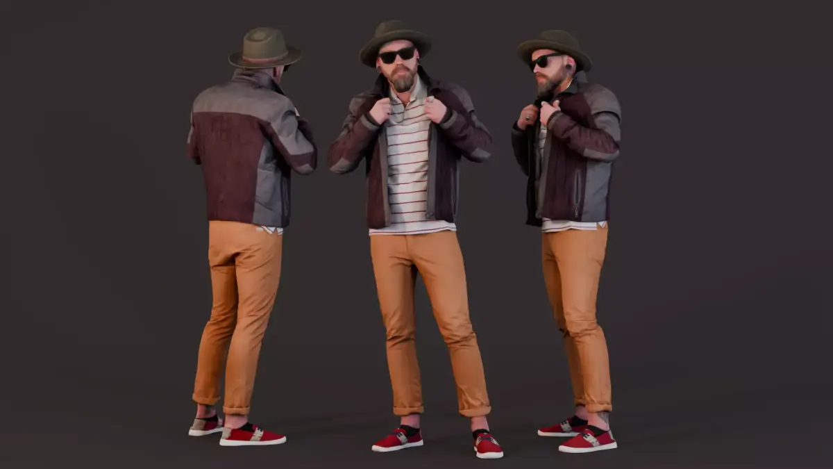 Chic Adventurer - Quilted Jacket Guy 3D model