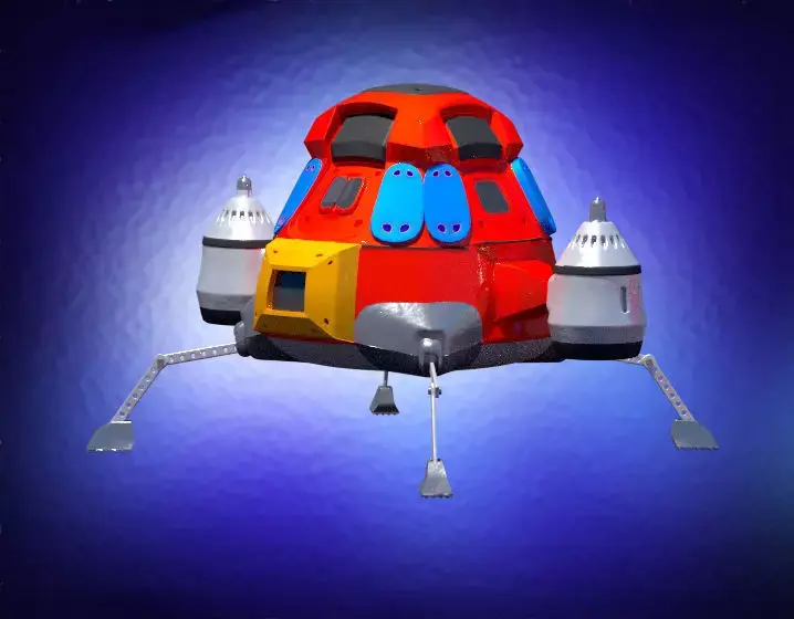 Rigged animated low-poly space-ship Low-poly 3D model
