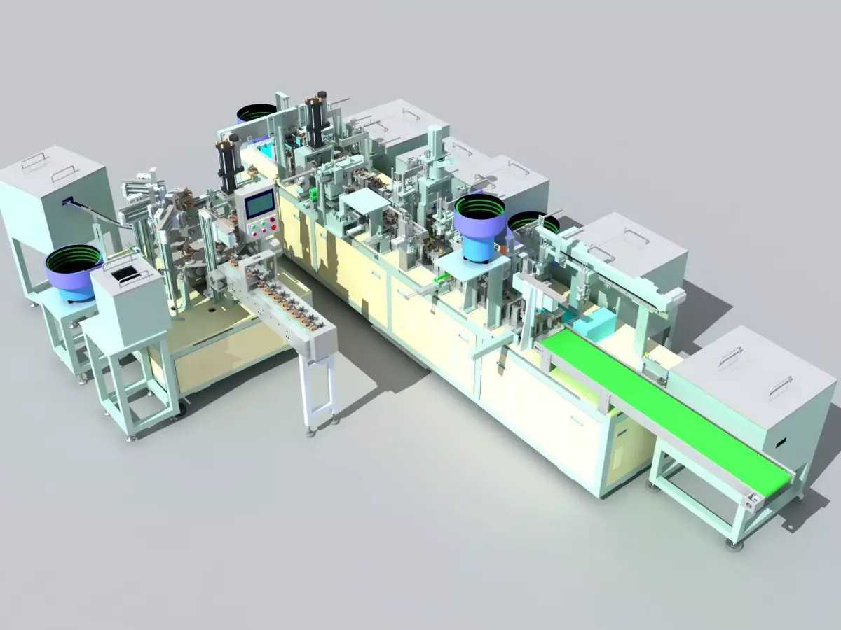 Industrial Equipment 3-Motor Automatic Assembly Production  3D model