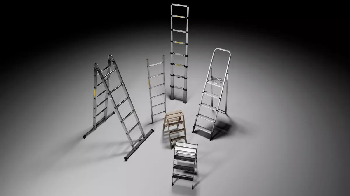 Industrial Ladder Pack Low-poly 3D model