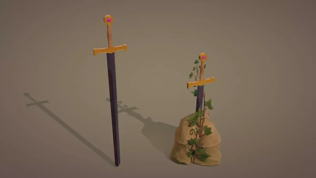 Excalibur Sword Low-poly 3D model