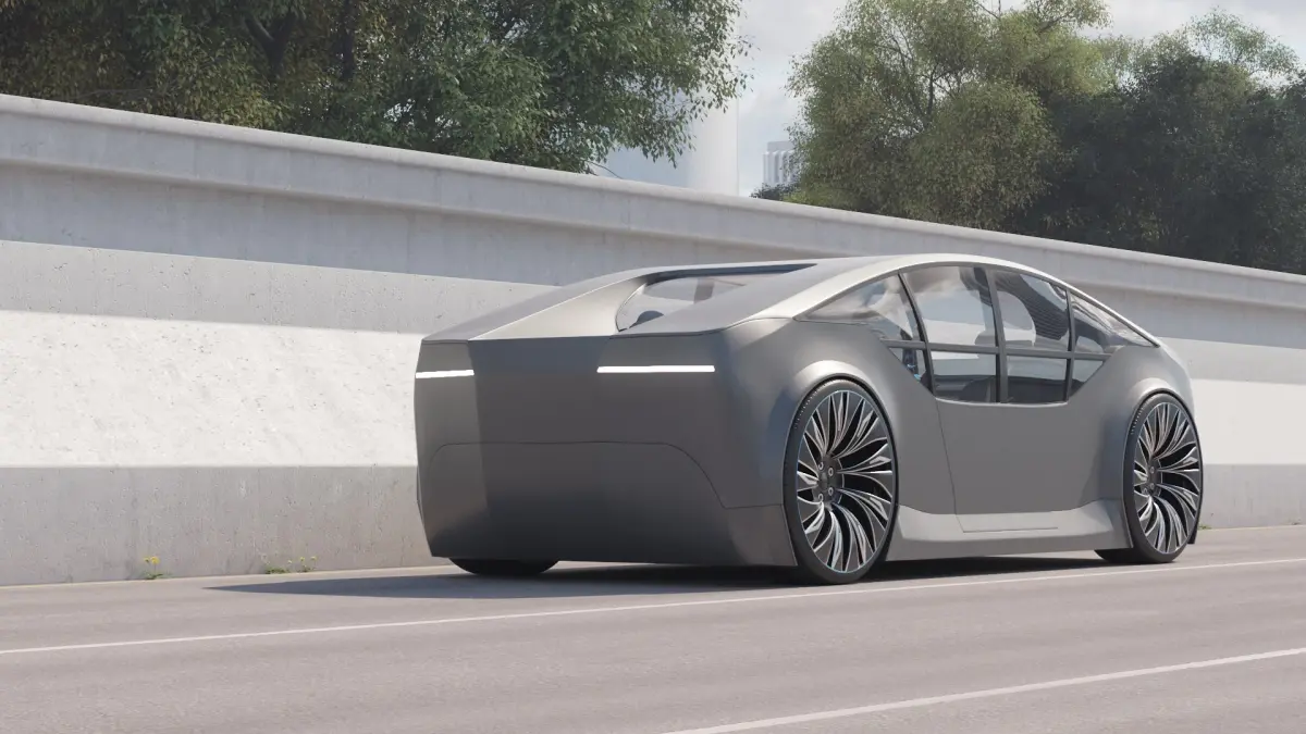 Self-Driving concept car with interior and rigged 3D model purchase