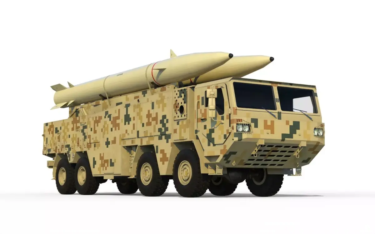 Zolfaghar Iranian road-mobile missile 3D model
