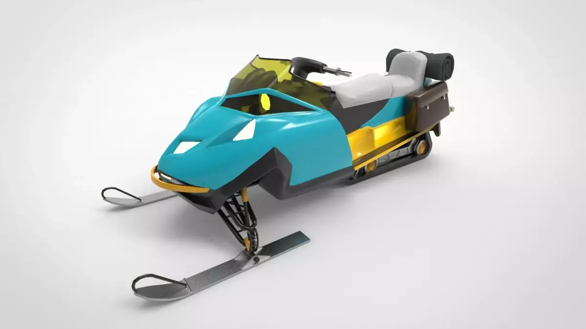 snowmobile Low-poly 3D model purchase