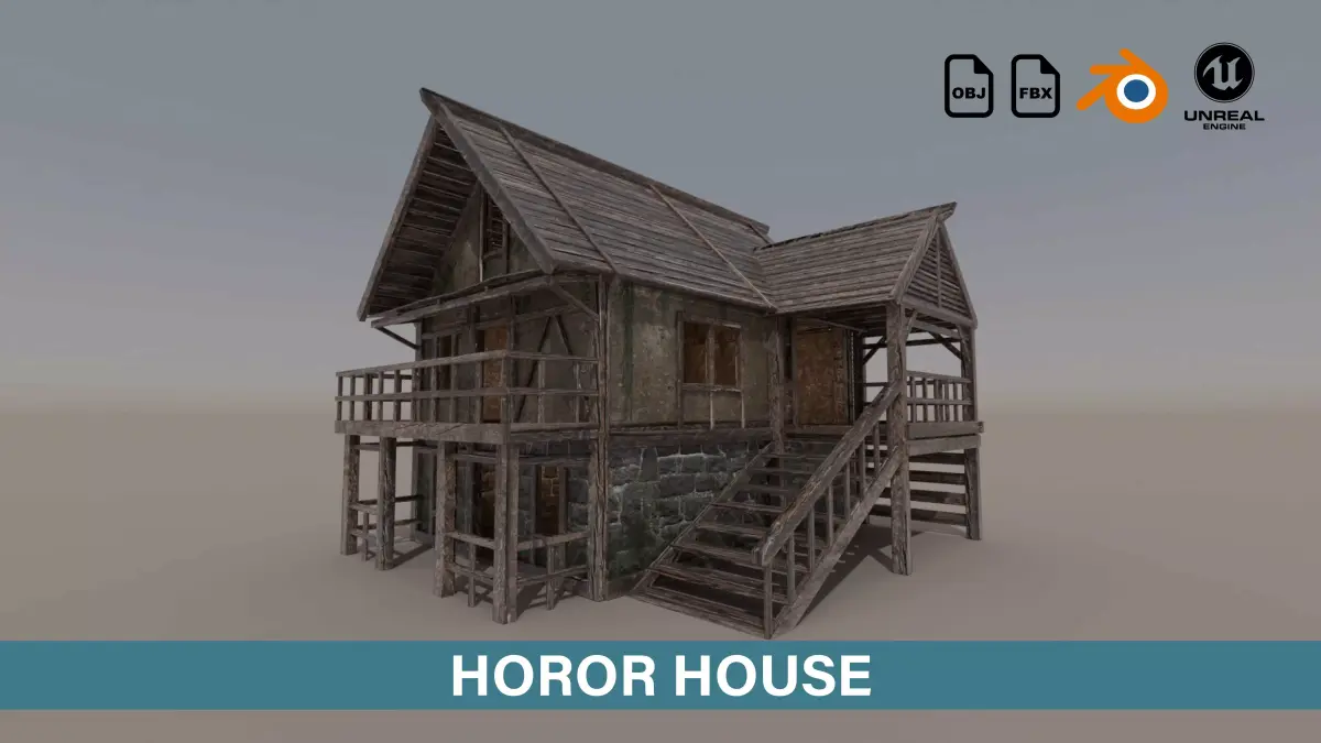 Horor House Low-poly 3D model