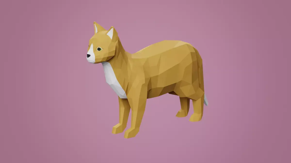 Stylized Cat Free low-poly 3D model