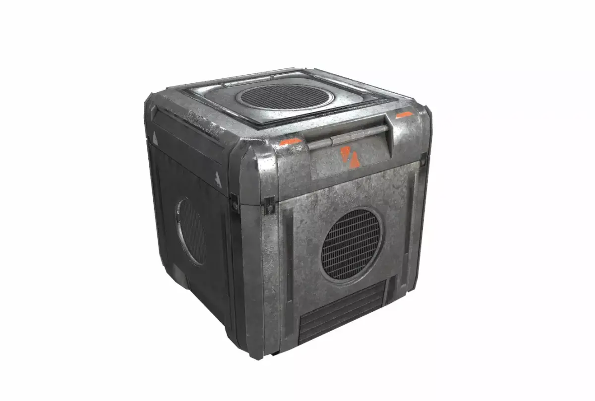 Sci Fi cargo crate 3 PBR Low-poly 3D model