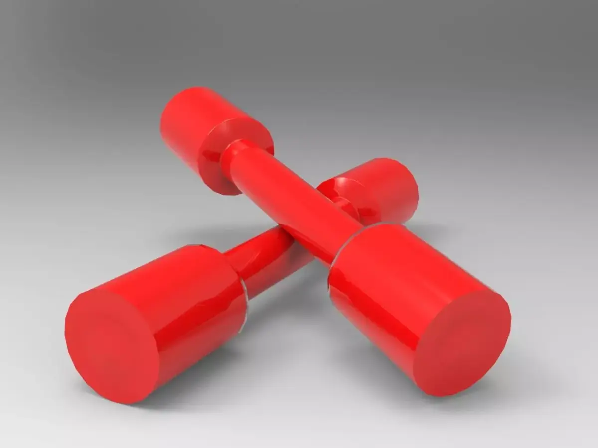 Small dumbbells 1 kg Low-poly 3D model