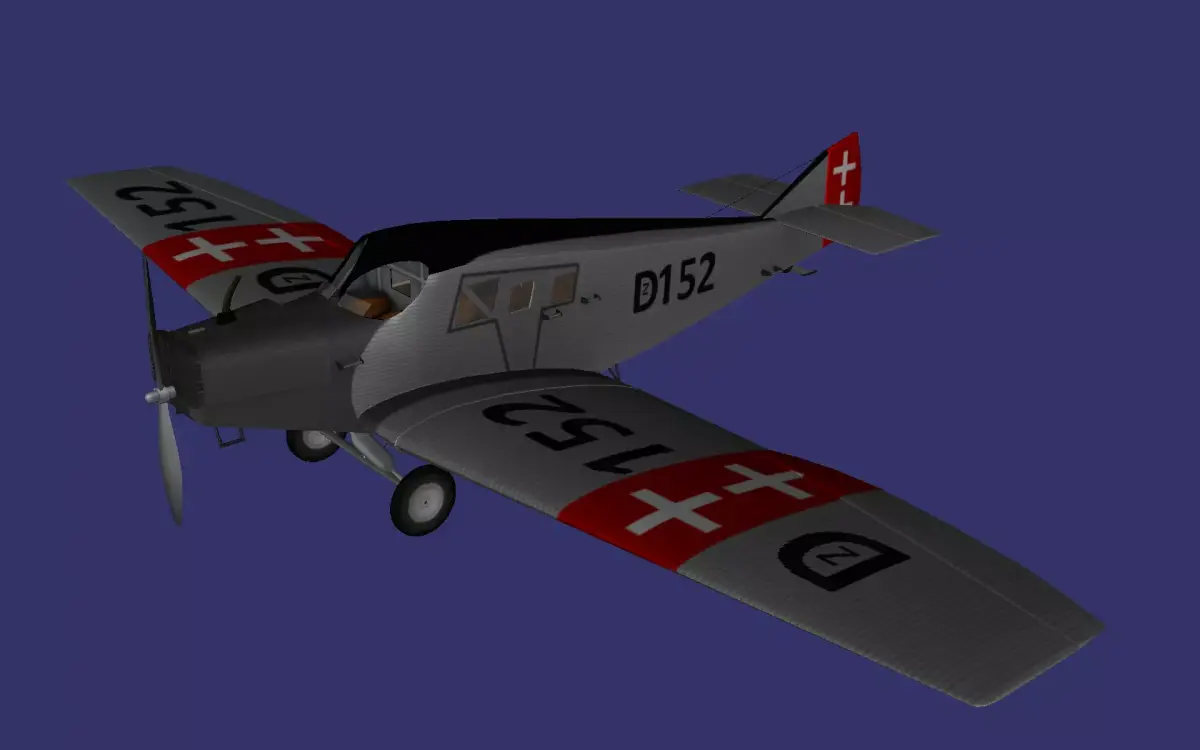 Junkers F 13 Low-poly 3D model