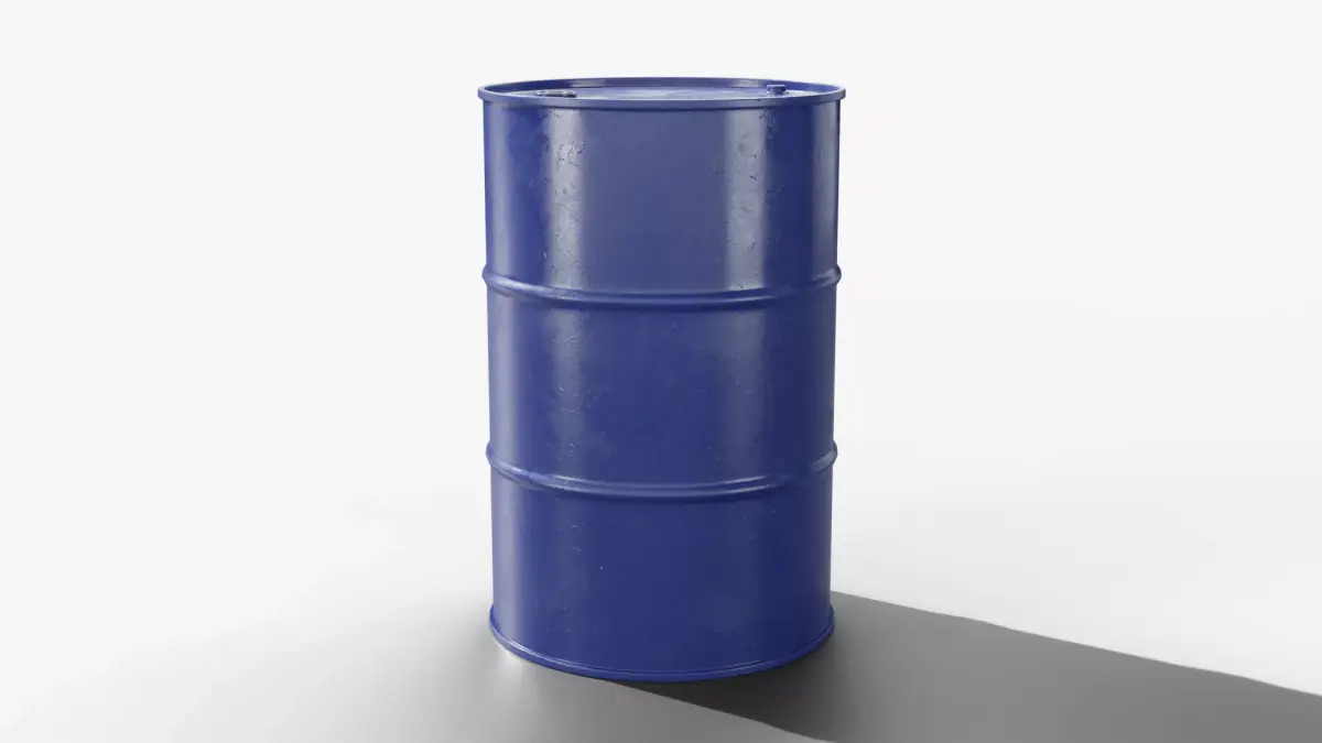 Steel Barrel - Blue - Clean 3D model