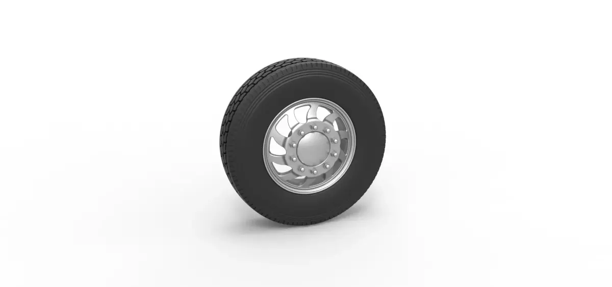 Front custom wheel of semi truck Version 17 Scale 1 to 25 3D print model