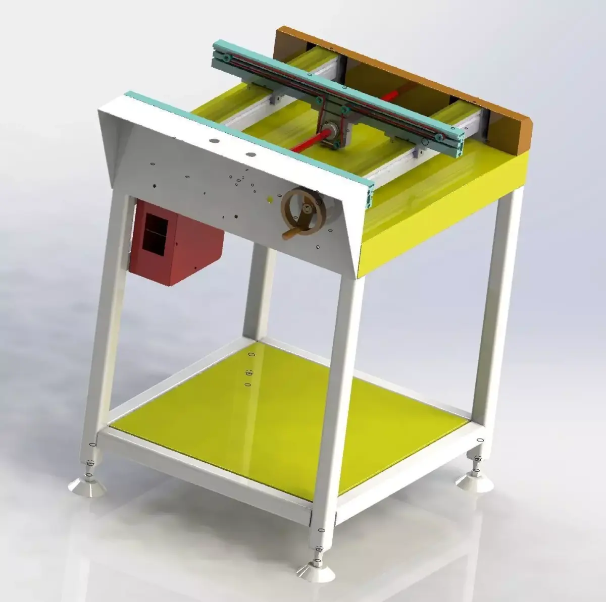Width adjustable chain assembly line 3D model