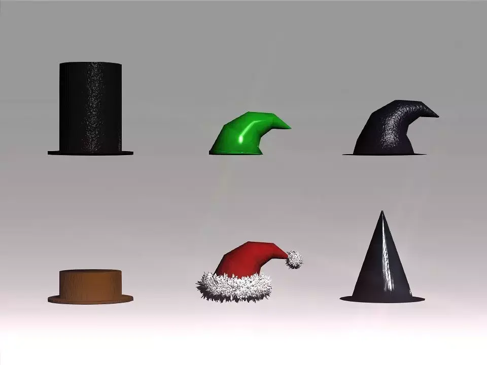 Party Hats Collection Low-poly 3D model
