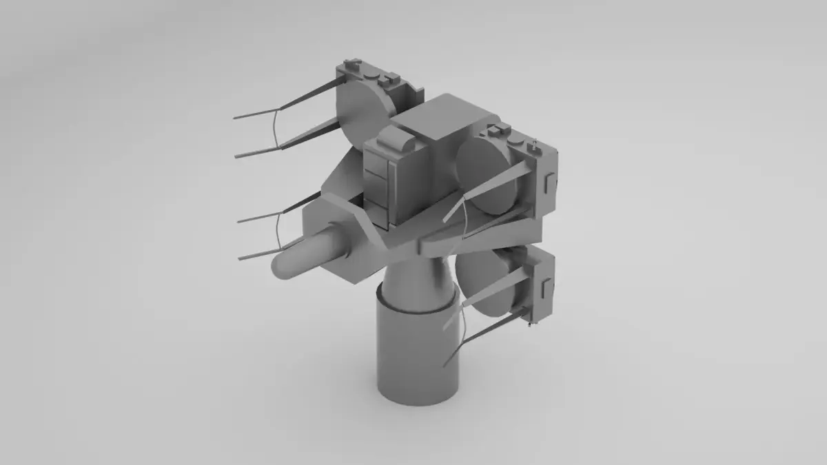 Seacat Sea Cat Missile Quad Launcher  3D model