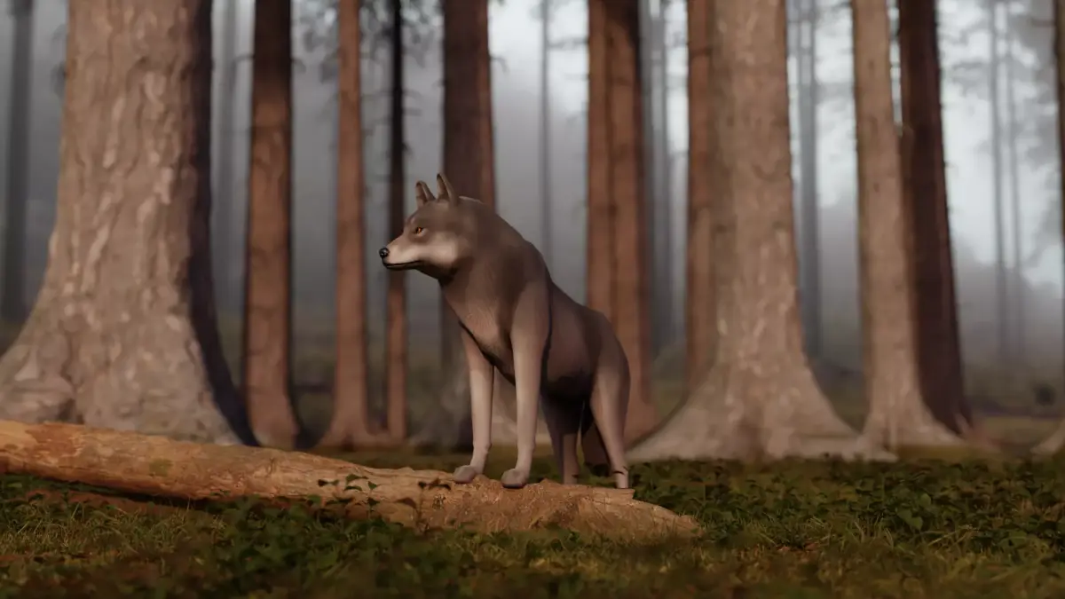 Wolf LowPoly Low-poly 3D model