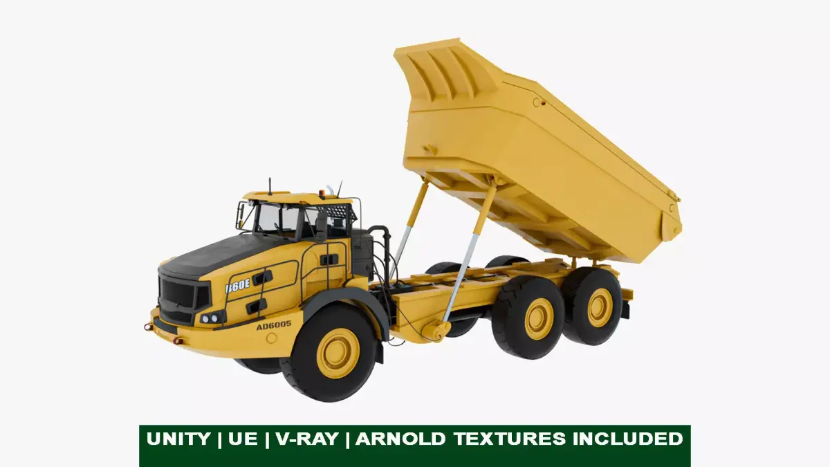Generic Articulated Mining Truck 03 All PBR Textures Low-poly 3D model