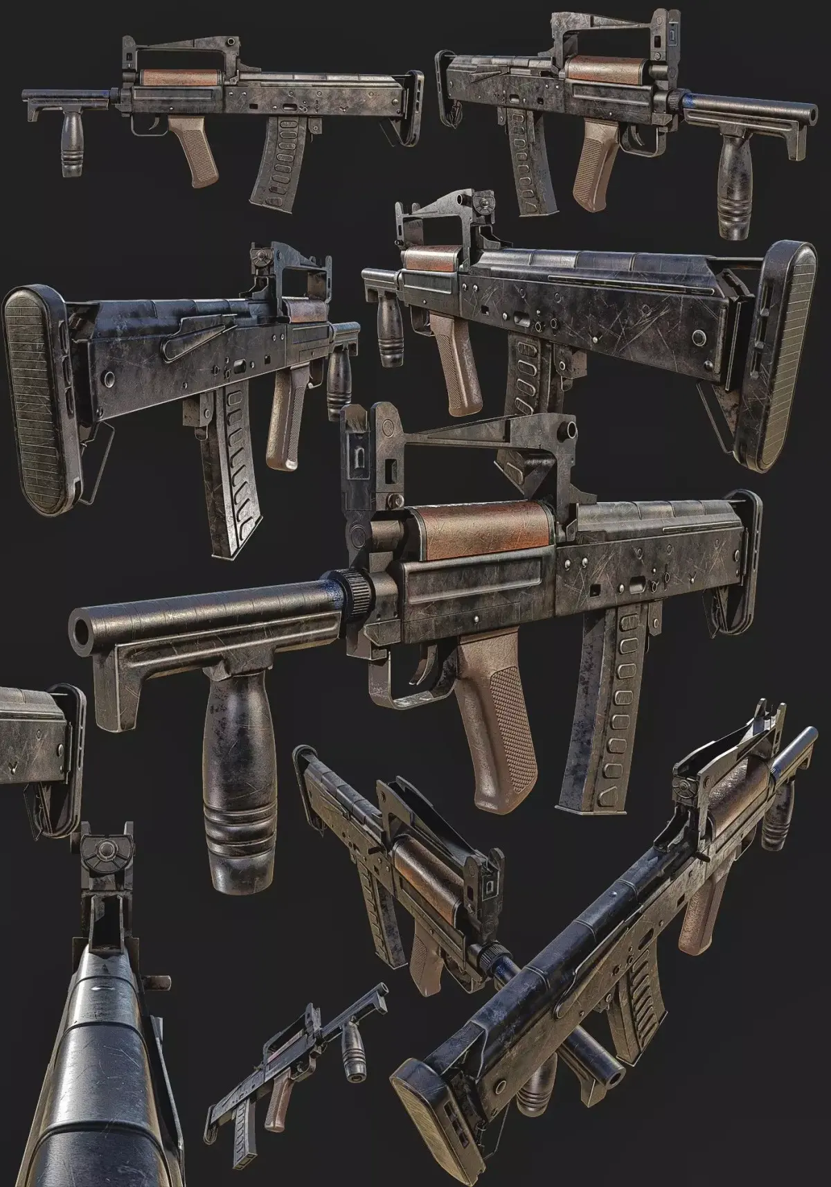 OTs-14 Groza Low-poly 3D model purchase