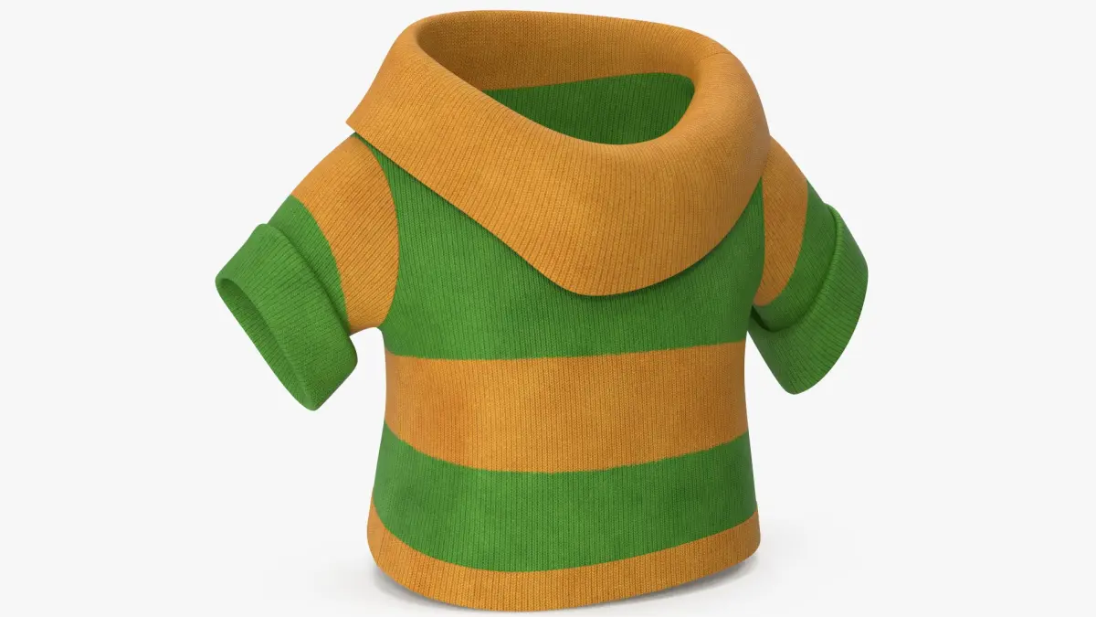 Cartoon Short Sleeve Sweater Yellow 3D model
