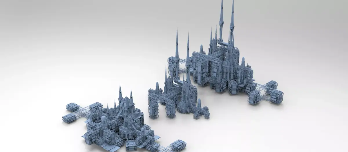 Ancient Mars Temple 3 versions 3D model