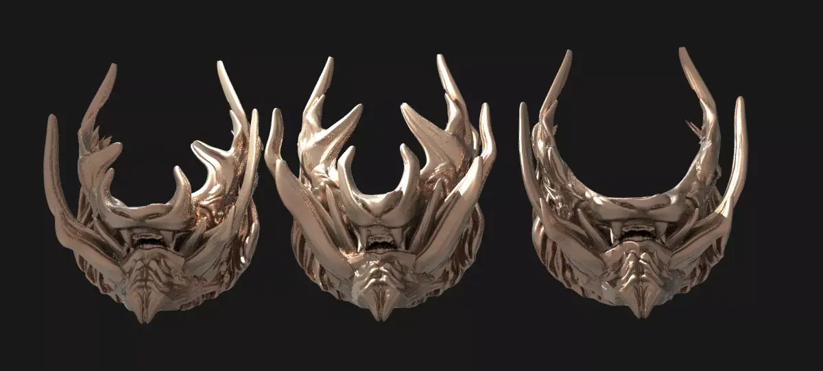 Horned lion masks 3 models  3D model
