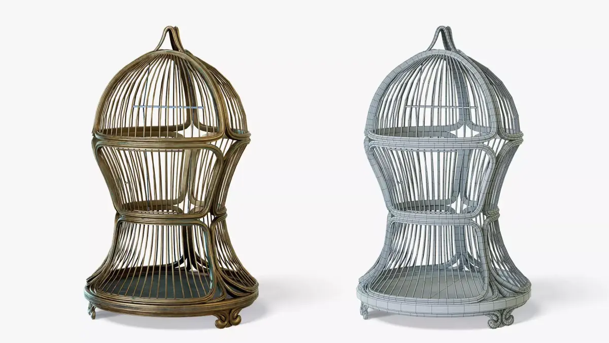 Birdcage Victorian Low-poly 3D model