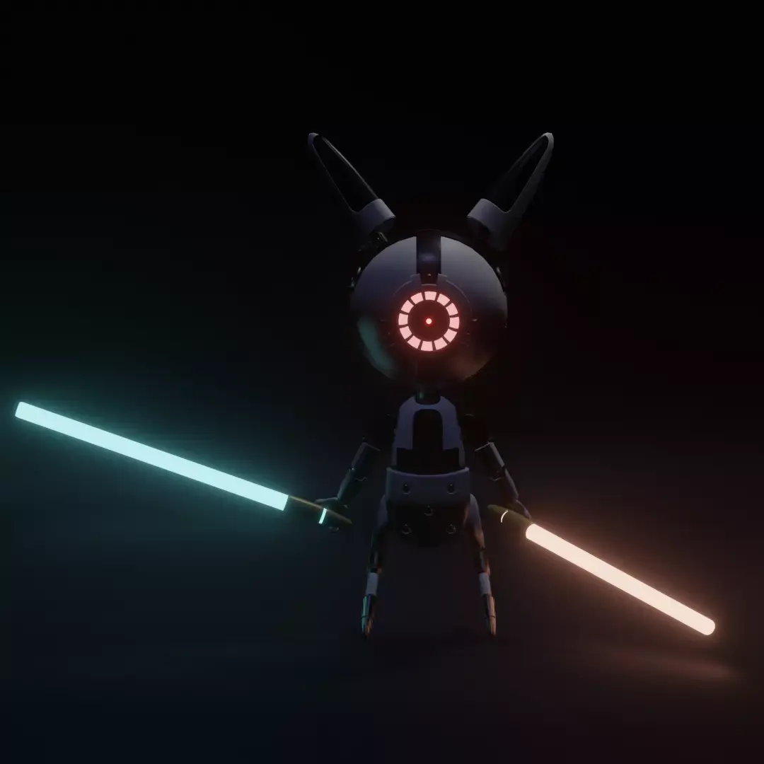 Little Bunny Bot Model Low-poly 3D model