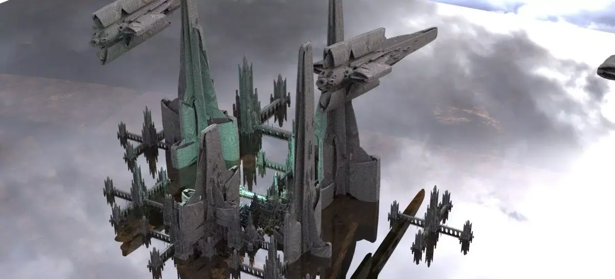 Sci Fi spaceport 1 Kitbash 3D model 3D model