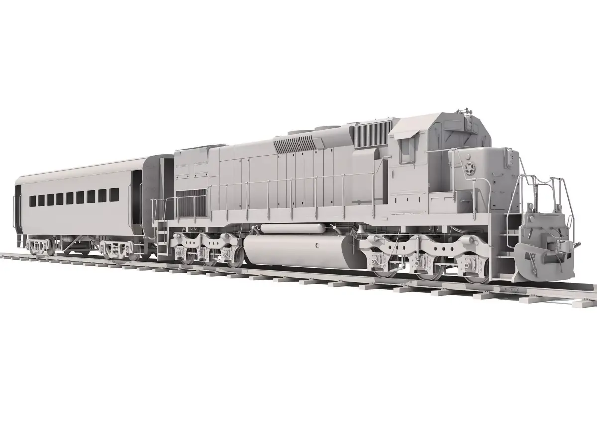 Locomotive Train with Wagon 3D model