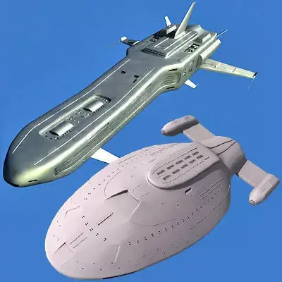 Set of 2 Spaceships 3D model