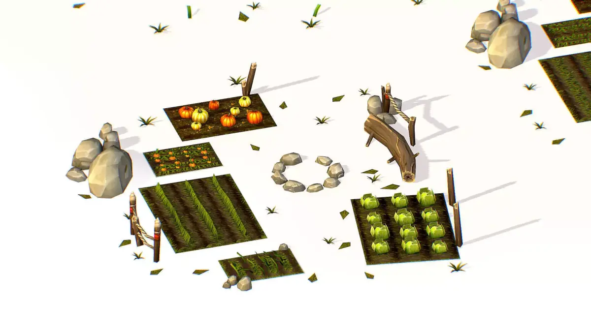 Handpaint Cartoon Garden grounds Place Gdn  Low-poly 3D model