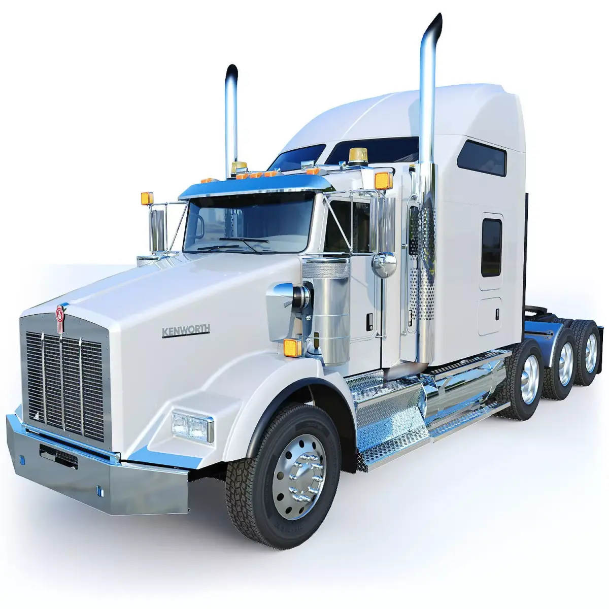 Kenworth T800 Sleeper Semi Truck Low-poly 3D model