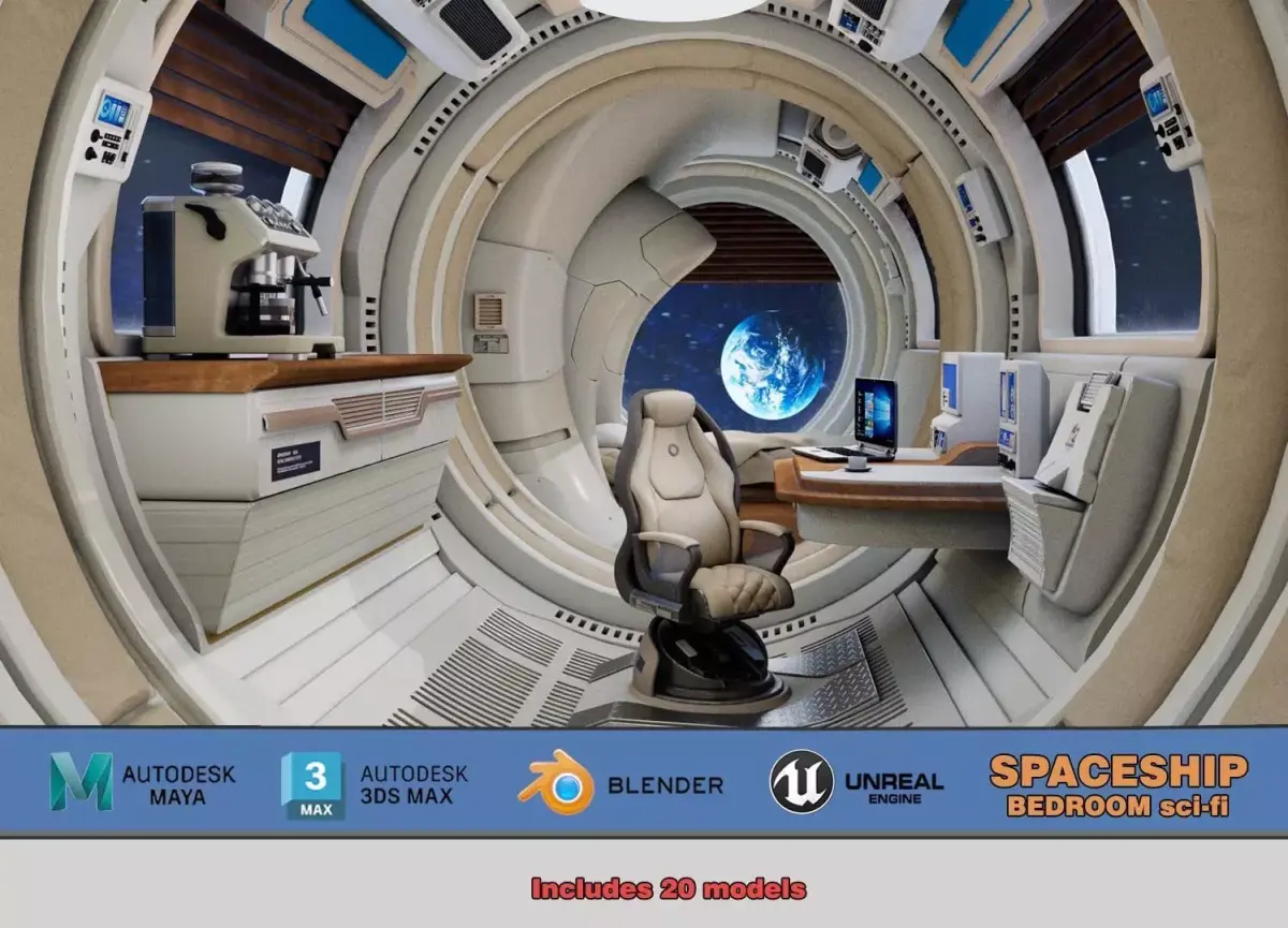 spaceship room sci fi 3D model