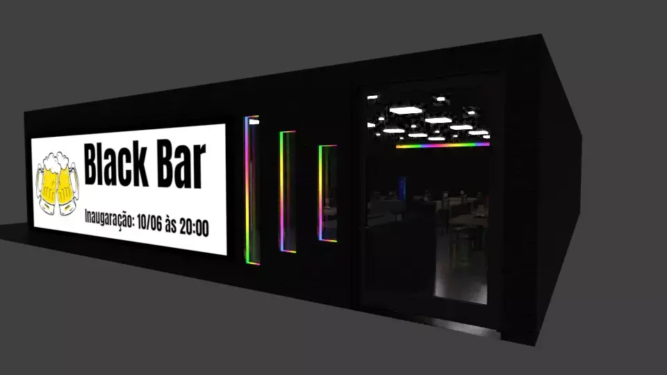 Restaurant - The Black Bar Low-poly 3D model