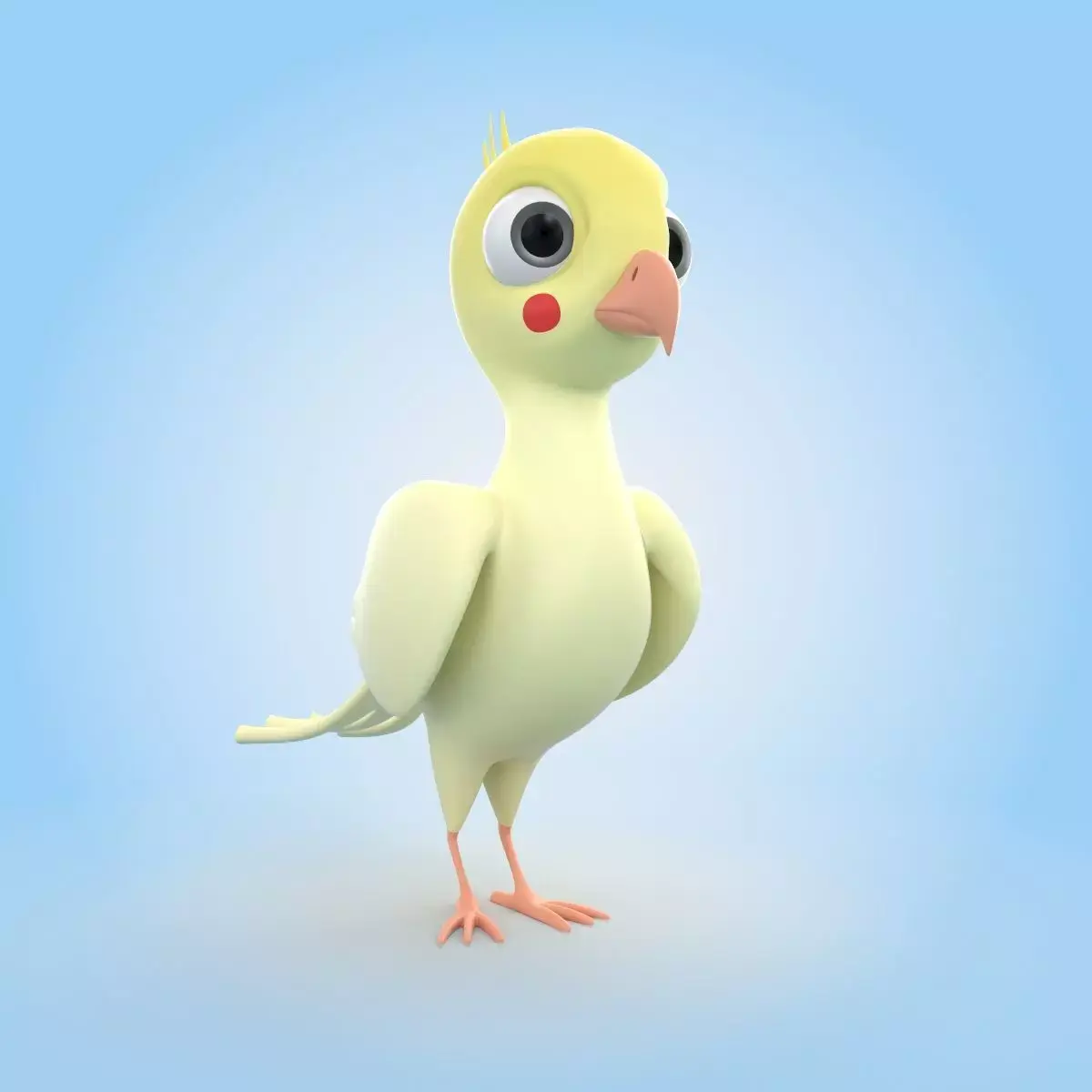 Cockatiel Bird 3D model