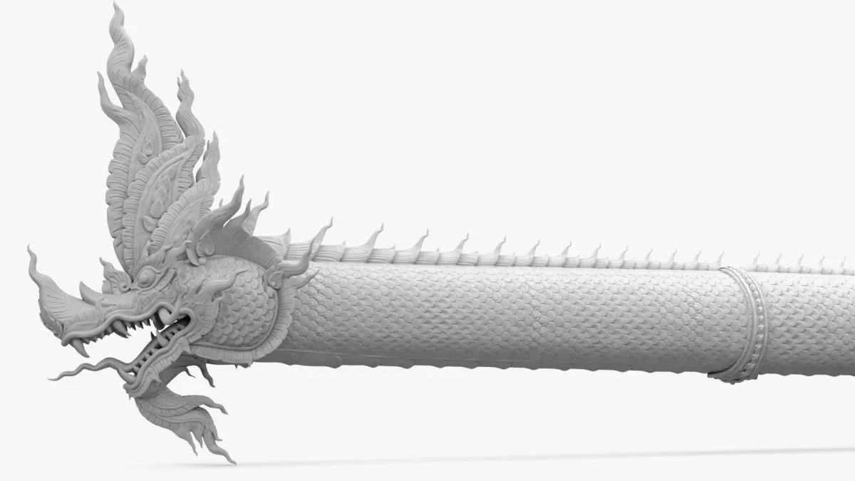 Naga Dragon White 3D model