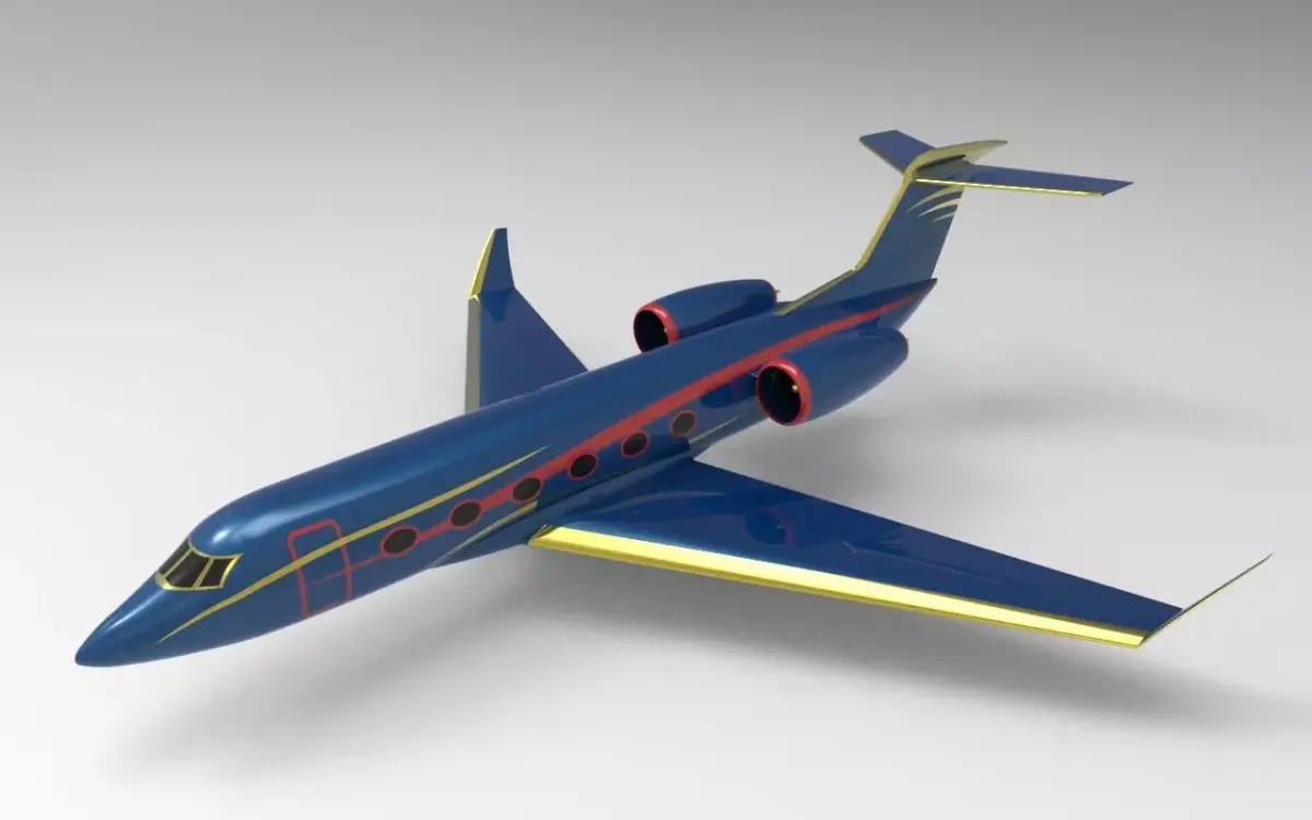 Private Jet  Low-poly 3D model