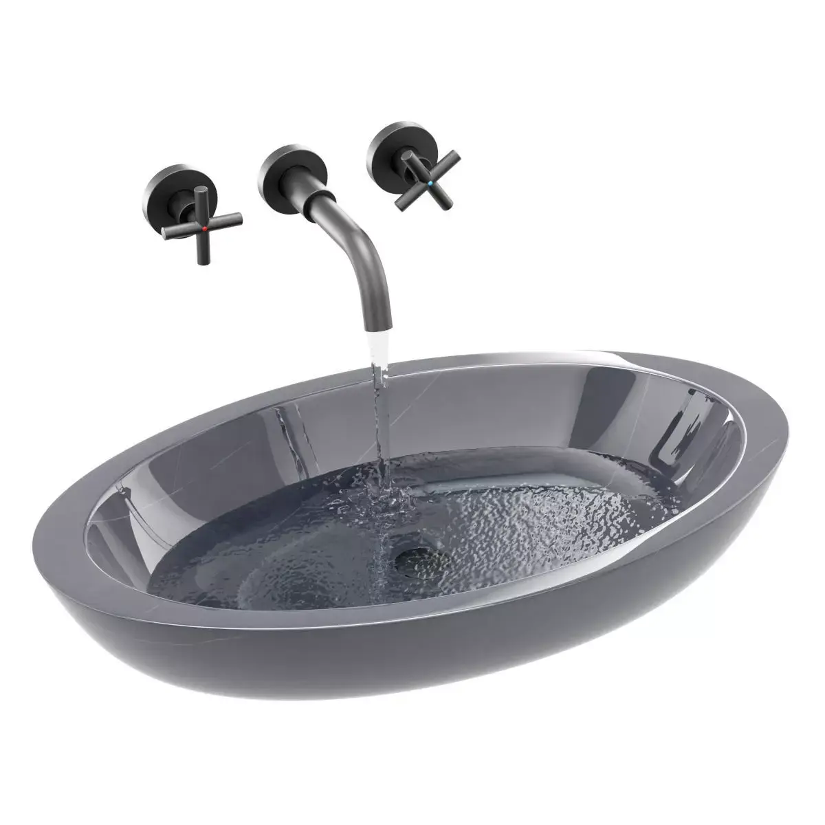 Anna black marble sink 3D model