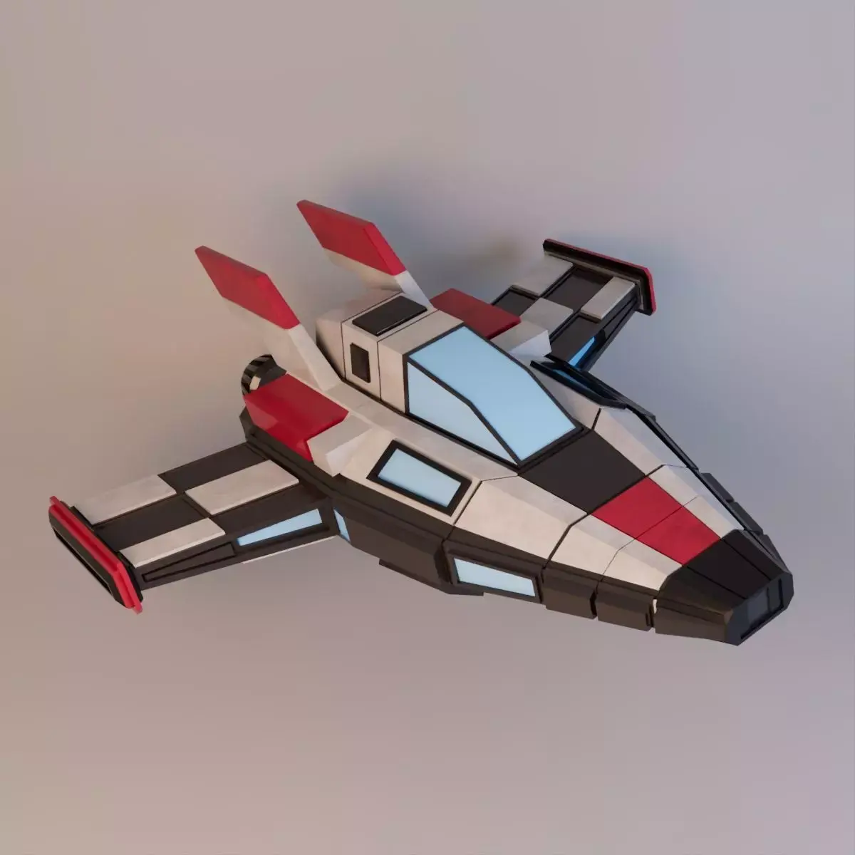 NovaStrike Interceptor XR-15 Spaceship Low-poly 3D model