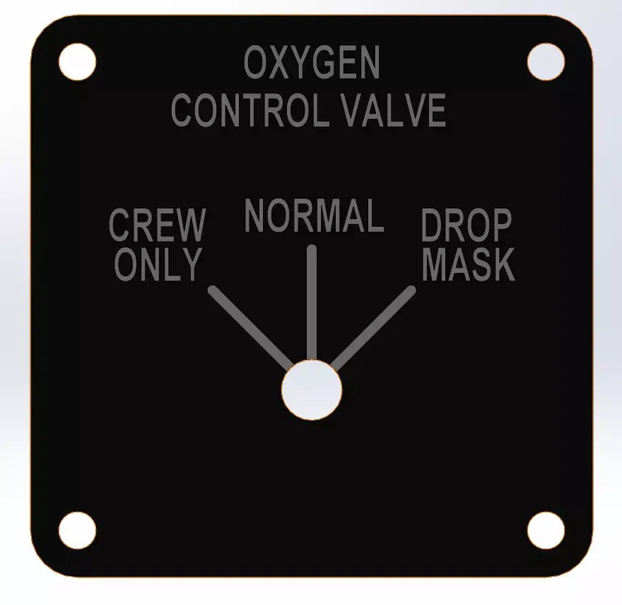 Cessna Citation Mustang - Oxygen panel 3D print model